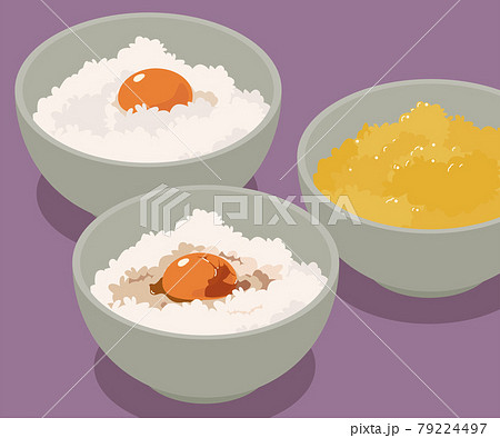 新鮮な卵かけご飯のベクターイラスト素材のイラスト素材