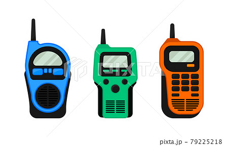 Colorful Portable Radio Device Or Walkie Talkie のイラスト素材