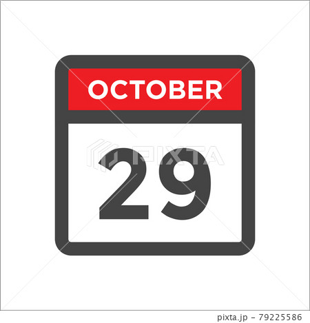 October 29 calendar icon with day of month October 29 calendar icon with day of month 79225586