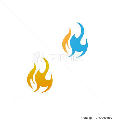 Flame, fire icon logo design vector template 79226405