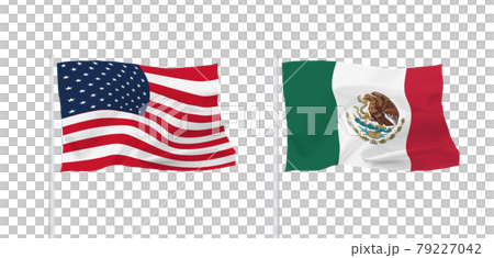 メキシコとアメリカ合衆国の国旗 79227042