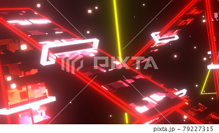 サイバー空間 トンネル 三角形 赤 [ループ対応] [別Verあり] 79227315