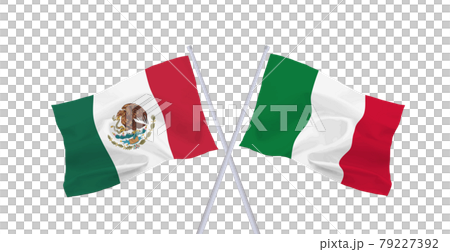 メキシコとイタリアの国旗 79227392