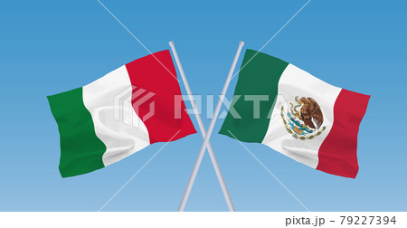 メキシコとイタリアの国旗 メキシコとイタリアの国旗 79227394