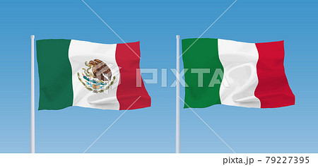 メキシコとイタリアの国旗 メキシコとイタリアの国旗 79227395