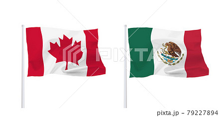 メキシコとカナダの国旗