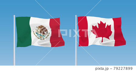 メキシコとカナダの国旗のイラスト素材