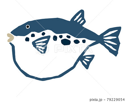 河豚　レトロなベクターイラスト 79229054