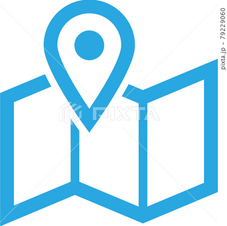 地図マーカーピンアイコンイラストのイラスト素材