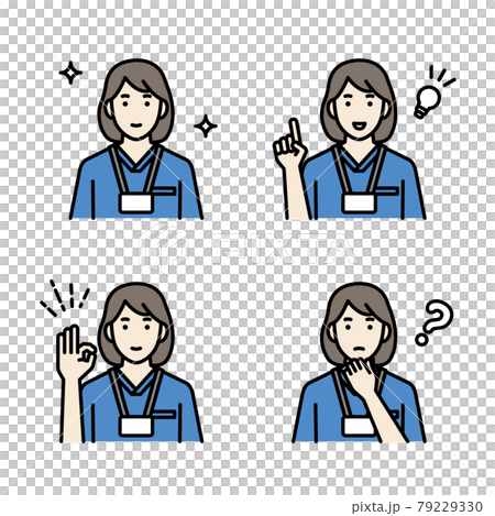 Female doctor's upper body avatar set 79229330