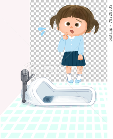 和式トイレで困る女の子 79229535
