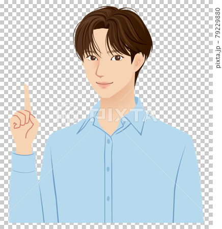 説明する若い男性 爽やかのイラスト素材