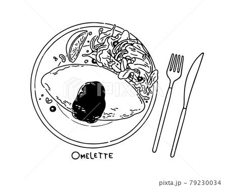 オムレツのイラスト素材