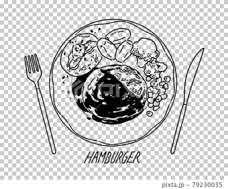 Hamburger Plate Stock Illustration