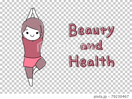 瑜伽樹姿勢 美麗與健康意識女性美容與健康快報 79230467