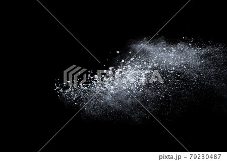 White powder explosion on black background. Colored cloud. Colorful dust explode. Paint Holi. 79230487