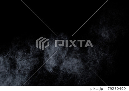 White powder explosion on black background. Colored cloud. Colorful dust explode. Paint Holi. 79230490