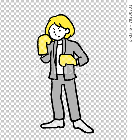 戦う働く女性のイラスト 79230831