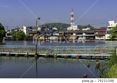 玉島港 溜川風景 ドラム缶橋 岡山県倉敷市 玉島港 溜川風景 ドラム缶橋 岡山県倉敷市 79231396
