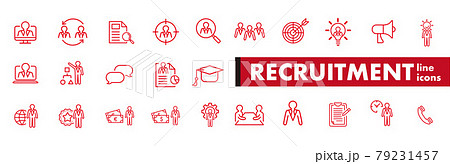 Set of recruitment vector Outline  79231457