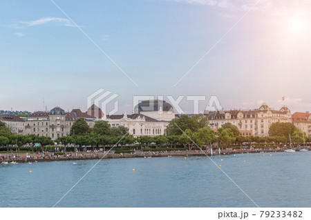 View on lake Zurich and opera house in historic center of Zurich city View on lake Zurich and opera house in historic center of Zurich city 79233482