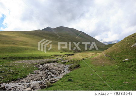 Closeup view mountains scenes in national park Dombai, Caucasus, Russia, Euro Closeup view mountains scenes in national park Dombai, Caucasus, Russia, Euro 79233645