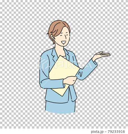 女性解釋，辦公室女士，業務，指導，演示 79233916