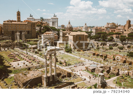Panoramic view of Roman forum, also known by Forum Romanum 79234340