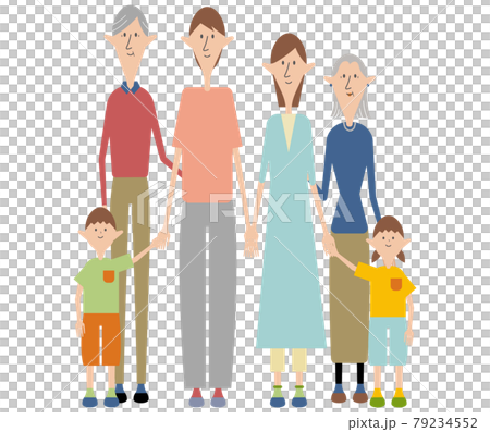 Group illustration of 3 generation family 79234552