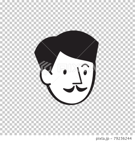 Male illustration facial expression monochrome 79236244