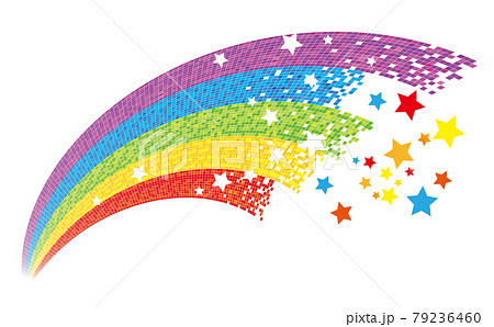 虹と星の背景イラストのイラスト素材