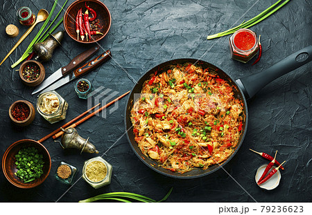 Funchoza dish of Asian cuisine Funchoza dish of Asian cuisine 79236623