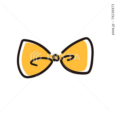 カラフルな手書きかわいいリボンのイラストのイラスト素材