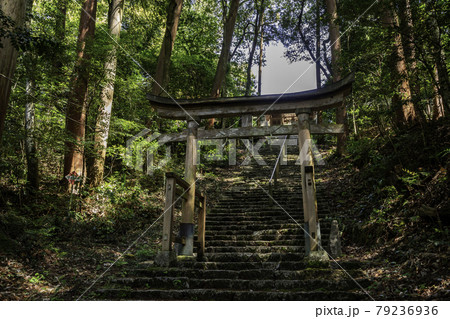 高岡神社　鳥居　岡山県真庭市 79236936