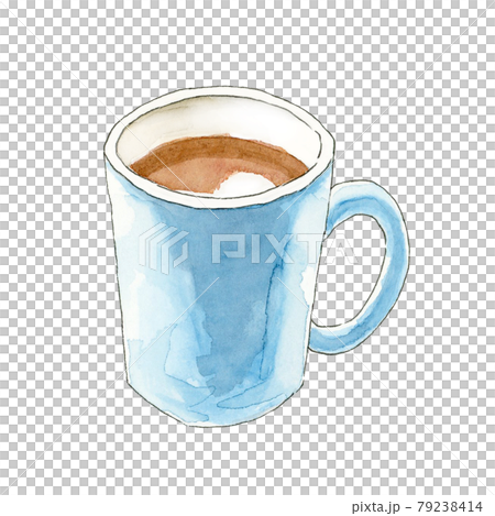 マグカップのホットコーヒー【手描き水彩画】 マグカップのホットコーヒー【手描き水彩画】 79238414
