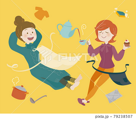 主婦休みの日・母の日のベクターイラスト素材 主婦休みの日・母の日のベクターイラスト素材 79238507