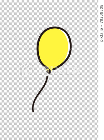 カラフルな手書きかわいい風船のイラストのイラスト素材