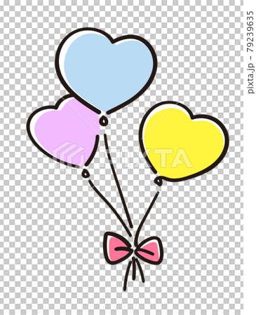 Colorful handwritten cute balloon illustration - Stock