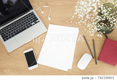 Office workplace with laptop Office workplace with laptop 79239903