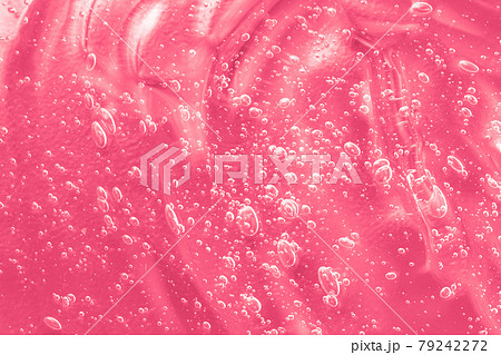 Pink moisturizer smear smudge texture. Jelly cleanser cosmetic product. Gel serum liquid cosmetics, cream with collagen sample. Hyaluronic acid toner with retinol and ceramide swatch 79242272