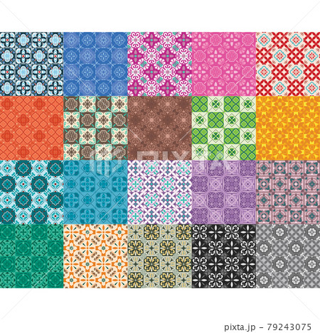 collection of moroccan mosaic seamless patterns 79243075