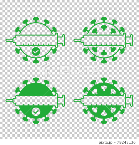 Vaccinated logo mark new coronavirus Vaccinated logo mark new coronavirus 79245136