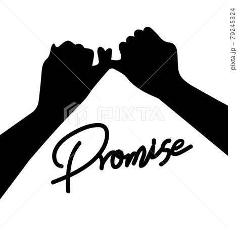 Silhouette of hand Promise  Flat design style vector 79245324
