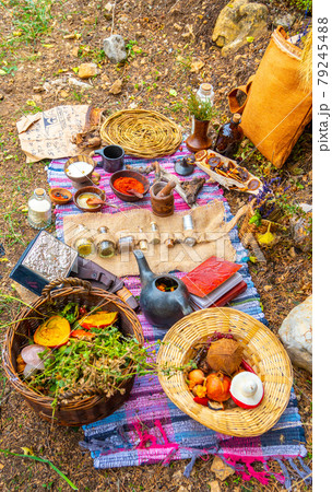 Rural food is beautifully laid out in nature 79245488