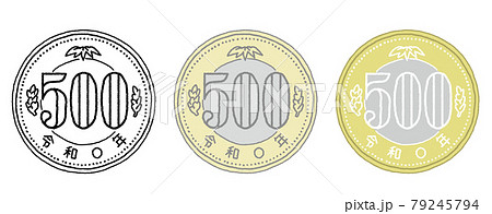新500円硬貨のイラストレーション 新500円硬貨のイラストレーション 79245794
