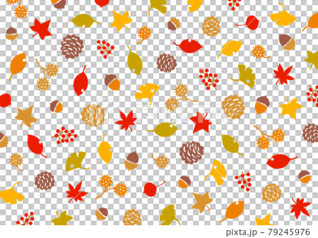 Background material for autumn nuts and leaves 79245976