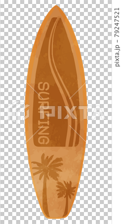 夏だ！サーフボードヤシの木柄オレンジ 79247521