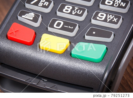 Payment terminal, credit card reader using for cashless paying 79251273