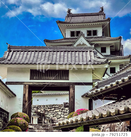 岐阜県郡上市の郡上八幡城の天守閣 岐阜県郡上市の郡上八幡城の天守閣 79251725