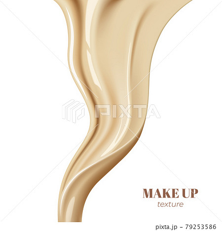 Realistic foundation creamy texture for beauty products ad, 3d effect 79253586